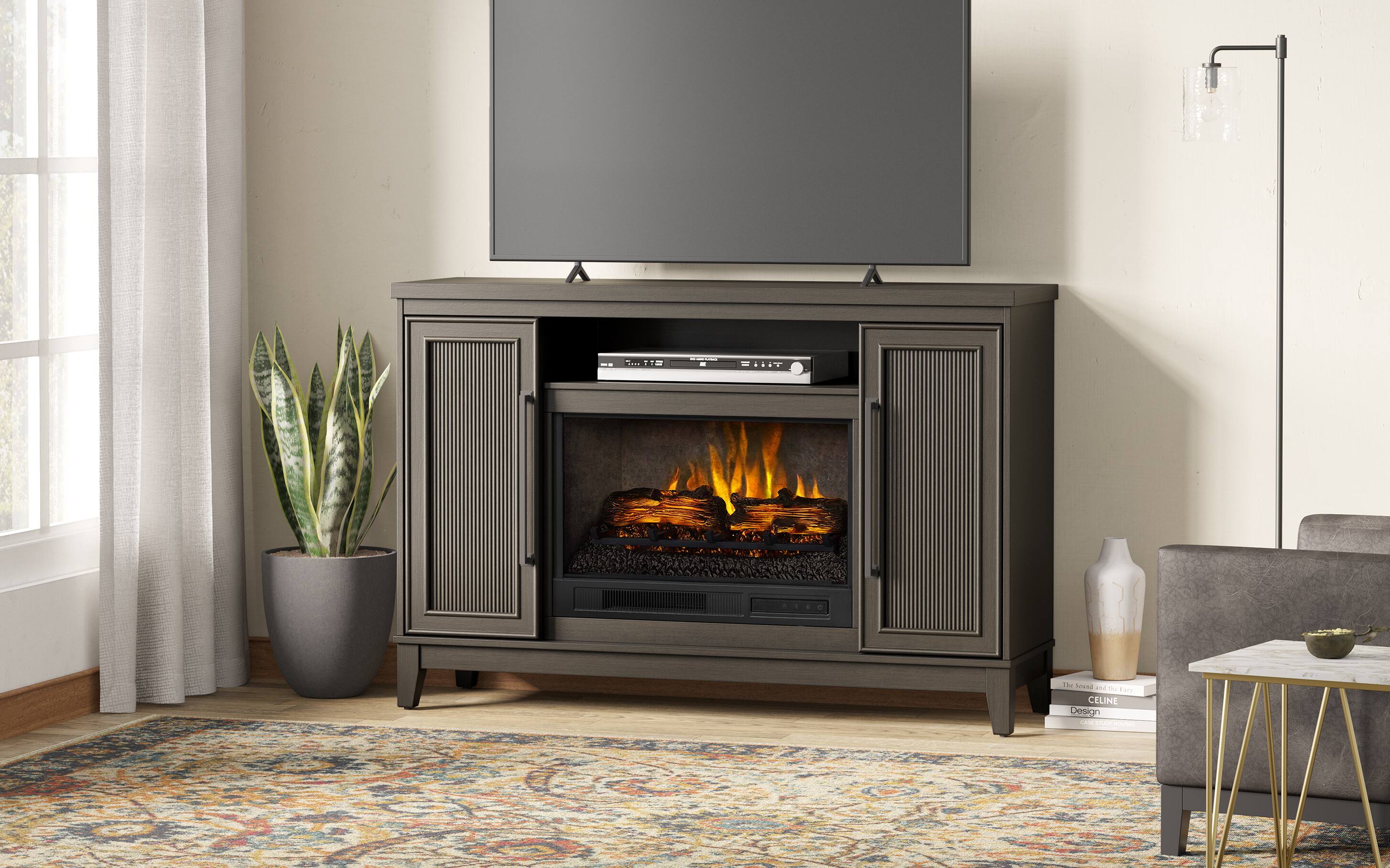 Home depot tv deals fireplace